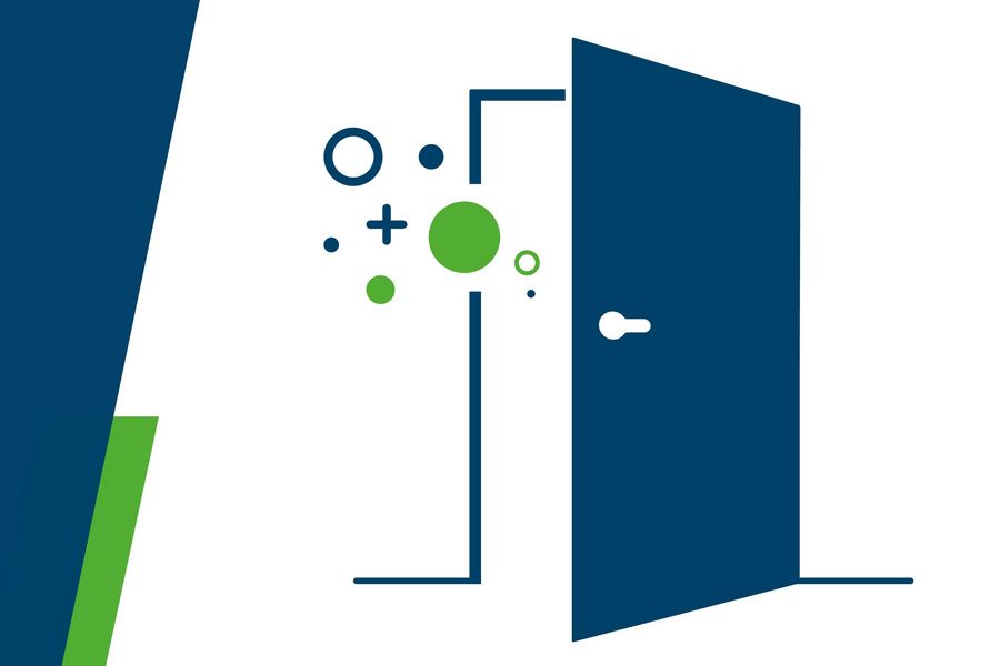 Tür als Symbol für die neuen Räumlichkeiten der Mobilen Pflege.